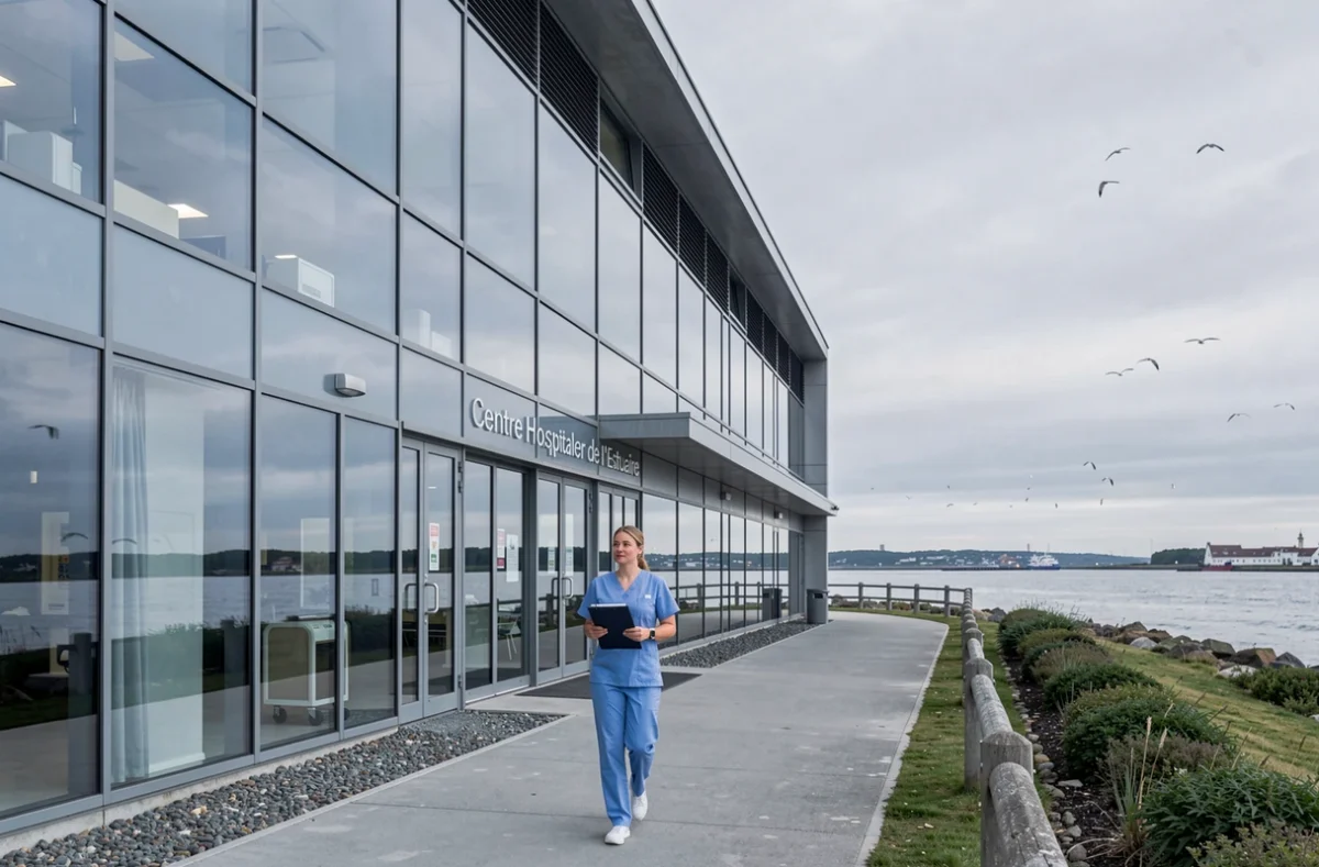 Hôpital de l'Estuaire à Honfleur avec vue sur l'estuaire pour les consultations pédiatriques